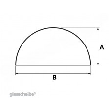 Tischplatten - Halbkreis - Glastischplatten