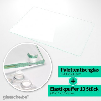 Palettentischglas 1200 x 800 x 6 mm Klarglas