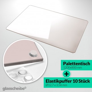 Palettentischglas 1200 x 800 x 6 mm Braunglas