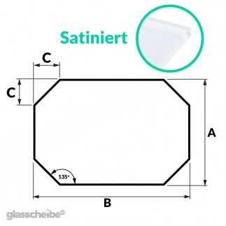 Tischglas Achteck - ESG Satiniert