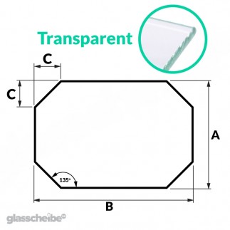 Tischglas Achteck - ESG Transparent