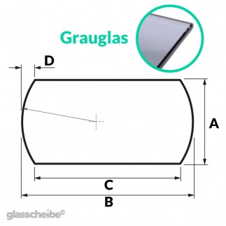 Tischglas Bogen - ESG Grauglasplatten