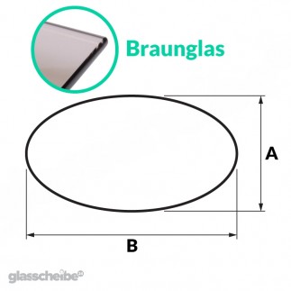 Tischglas Ellipse - ESG Braunglasplatte