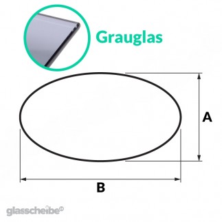 Tischglas Ellipse - ESG Grauglasplatte