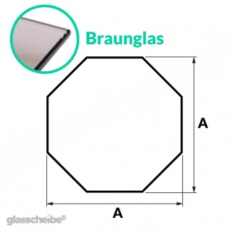 Tischglas Octagon - ESG Braunglasplatte