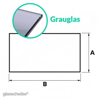 Tischglas Rechteck - ESG Grauglasplatte