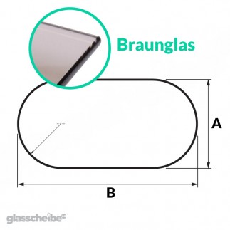 Tischglas Rund - ESG Braunglasplatte