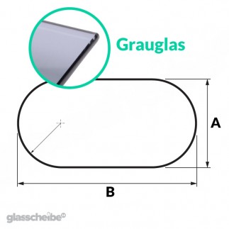 Tischglas Rund - ESG Grauglasplatte 