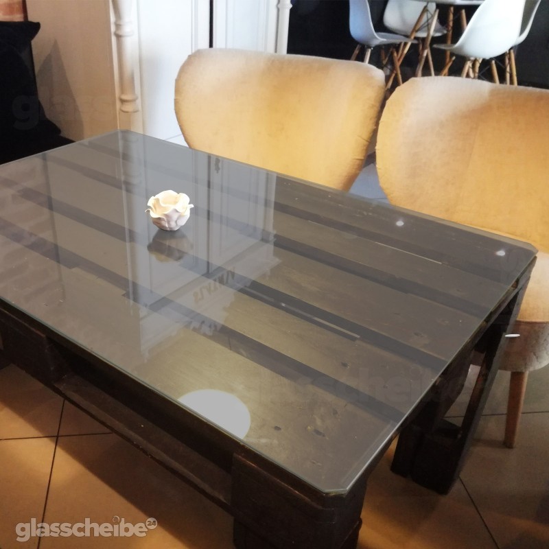 Glasplatte & Glasscheibe für Palettenmöbel & Euro Tischplatte,Glastisch ESG Glas 