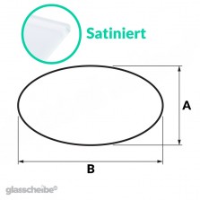 Tischglas Ellipse - ESG Satiniert 