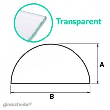 Tischglas Halbkreis - ESG Transparent