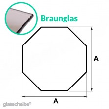 Tischglas Octagon - ESG Braunglasplatte