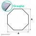 Tischglas Octagon - ESG Grauglasplatten