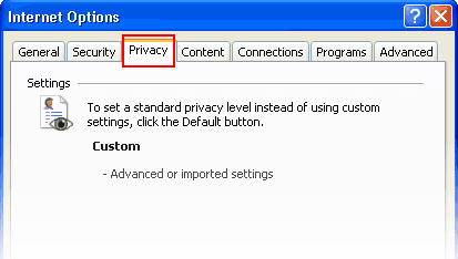 Enabling Cookies IE Privacy